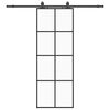 vidaXL Skyved&oslash;r med monteringssett svart 76x205 cm ESG-glass