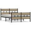 vidaXL Sengeramme i metall uten madrass sonoma eik 135x190 cm