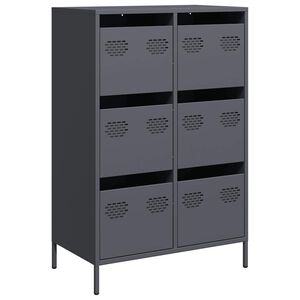 vidaXL Highboard antrasitt 68x39x101,5 cm st&aring;l