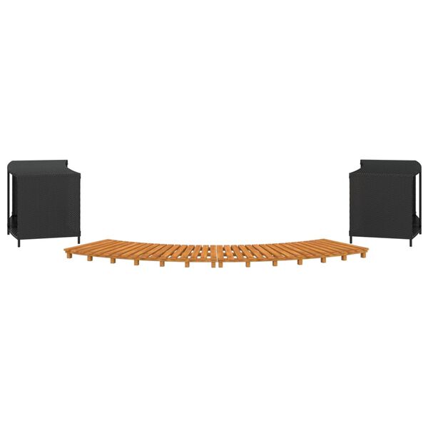 vidaXL Spakant svart polyrotting og heltre akasie