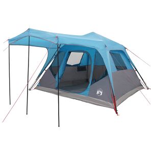 vidaXL Familietelt med tak Bl&aring; 305 x 275 x 190 cm Polyester og st&aring;l