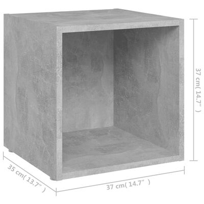 vidaXL TV-benk betonggrå 37x35x37 cm sponplate