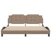 vidaXL Sengeramme med LED uten madrass Zadar cappuccino 180x200 cm