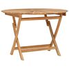 vidaXL Sammenleggbart hagebord Naturlig &Oslash; 110 x 75 cm Massivt Teaktre