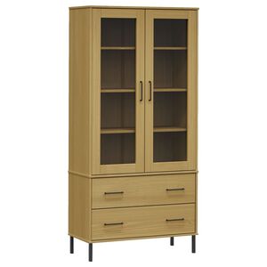 vidaXL Bokhylle med metallben brun 85x35x172,5 cm heltre OSLO