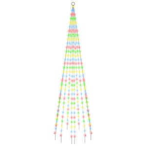 vidaXL Juletre p&aring; flaggstang 310 LED fargerik 300 cm