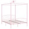 vidaXL Himmelsengeramme rosa metall 160x200 cm