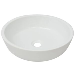 vidaXL Servant rund keramisk hvit 42x12 cm