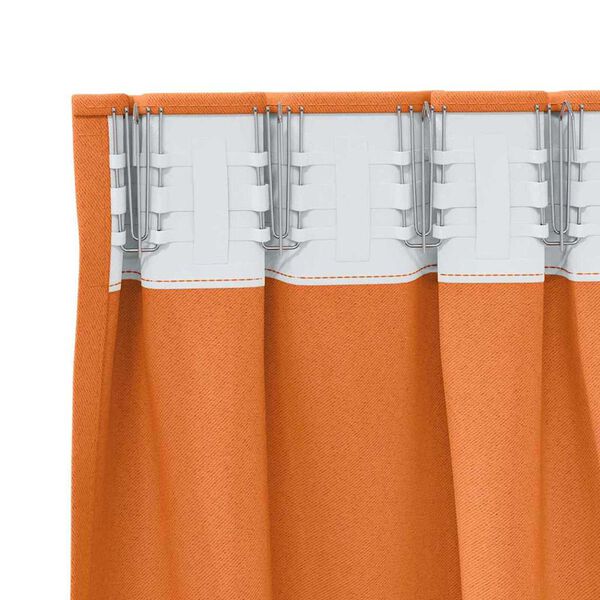 vidaXL M&oslash;rkleggende Gardiner med Ringer 2 pcs Lys Oransje 140 x 140 cm