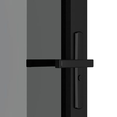 vidaXL Innerdør 83x201,5 cm svart ESG glass og aluminium