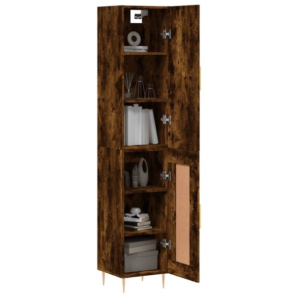 vidaXL Highboard r&oslash;kt eik 34,5x34x180 cm konstruert tre