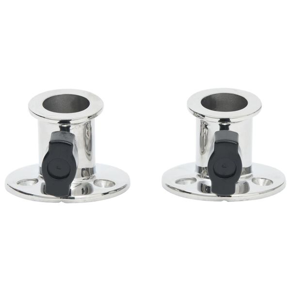 vidaXL Bimini rund bunn for 26 mm rør 2 stk rustfritt stål