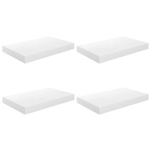 vidaXL Flytende vegghyller 4 stk h&oslash;yglans hvit 40x23x3,8 cm MDF