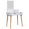 vidaXL Sminkebordsett FAUSKE 3 stk. Hvit 76 x 50 x 143 cm