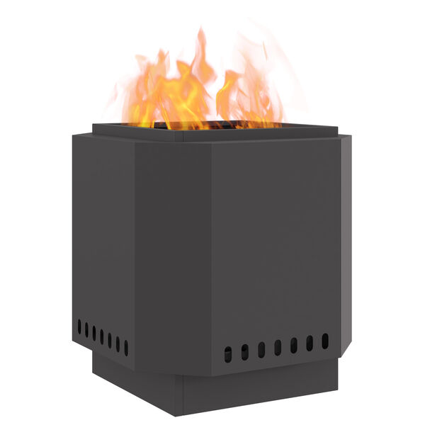 vidaXL Røykfri ildsted Svart 48 x 48 x 51 cm Stål