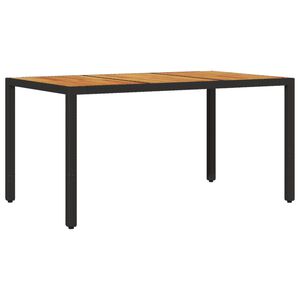 vidaXL Hagebord med topp i akasietre svart 150x90x75 cm polyrotting