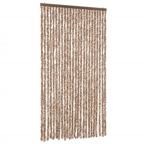 vidaXL Fluegardin beige og mørkebrun 100x220 cm chenille