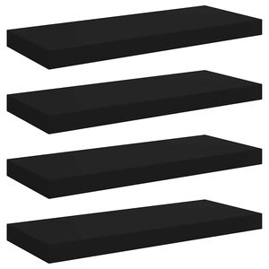 vidaXL Flytende vegghyller 4 stk svart 60x23,5x3,8 cm MDF