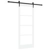 vidaXL Skyved&oslash;r 83 x 202 cm Massivt furutre og glass Hvit