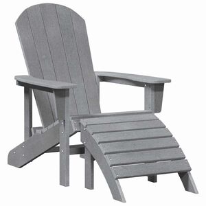 vidaXL Adirondack-stol Lysegr&aring; 82 x 74 x 92 cm HDPE
