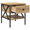 vidaXL Nattbord med skuff 2 pcs artisan eik 40 x 42 x 45 cm
