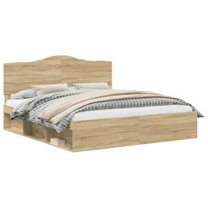 vidaXL Sengestamme med hodegjerde Sonoma 180 x 200 cm Massiv furu