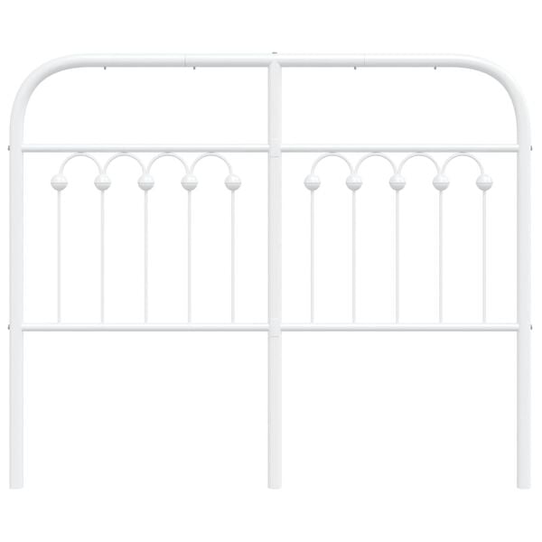 vidaXL Sengegavl i metall hvit 120 cm