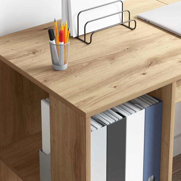 vidaXL Skrivebord Artisan Eik 130 x 50,5 x 75 cm Konstruert tre