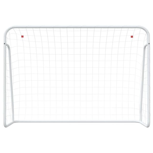 vidaXL Fotballmål med nett hvit 214x75x152 cm stål og polyester