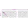 vidaXL Kjettinggjerde med flens sølv 0,8x10 m