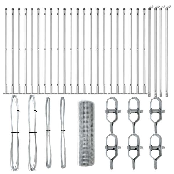 vidaXL Gjerdep&aring;le s&oslash;lv 100 x 0,8 m (25 x 25 mm mesh) St&aring;l