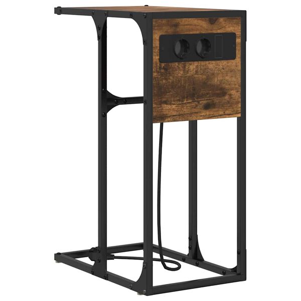 vidaXL Nattbordskap R&oslash;kt eik 41,5 x 26 x 60,5 cm Konstruert tre