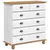 vidaXL Skap med skuffer ASKIM Hvit 91 x 40 x 95,5 cm Massiv furu