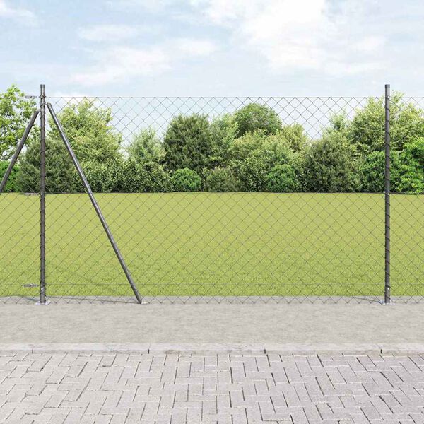 vidaXL Gjerdep&aring;le Gr&aring; 25 x 1,6 m (60 x 60 mm netting) St&aring;l og PVC
