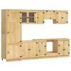 vidaXL Kabinett med skuff med hylle med d&oslash;r 9 pcs Honning Massiv furu