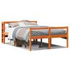vidaXL Sengeramme med hodegavl voksbrun 140x200 cm heltre furu