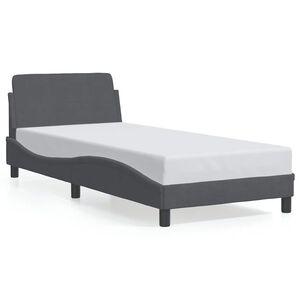 vidaXL Sengeramme Dover m&oslash;rkegr&aring; 90x190 cm fl&oslash;yel