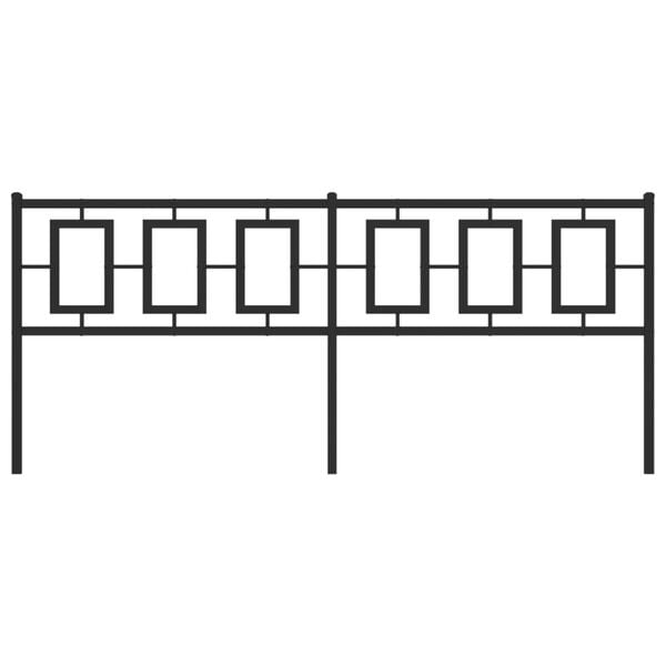 vidaXL Utskiftbar sengegavl i metall svart 193 cm