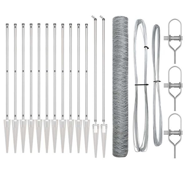 vidaXL Gjerdep&aring;le s&oslash;lv 25 x 1,4 m (50 mm mesh) St&aring;l