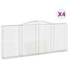 vidaXL Gabionkurver buede 4 stk 400x30x160/180 cm galvanisert jern