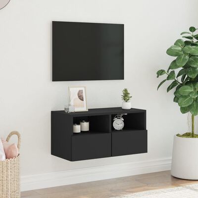 vidaXL Veggmonterte TV-benker svart 60x30x30 cm konstruert tre