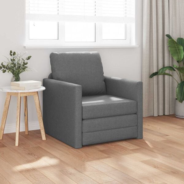 vidaXL Sammenleggbar Sofa seng 61cm M&oslash;rkegr&aring; stoff