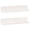 vidaXL Vegghyller 2 stk hvit 50x11x9 cm heltre furu