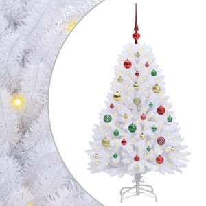 vidaXL Kunstig sammensatt juletre Hvit 120 cm PVC og st&aring;l