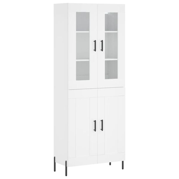 vidaXL Highboard hvit 69,5x34x180 cm konstruert tre