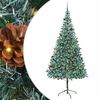 vidaXL Kunstig juletre med 300 LED med stativ gr&oslash;nn 210 cm PVC og st&aring;l