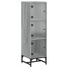 vidaXL Highboard med glassd&oslash;rer gr&aring; sonoma 35x37x120 cm