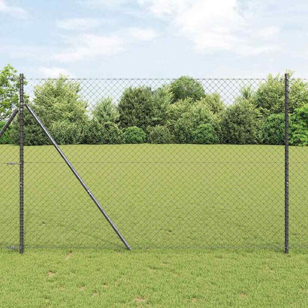 vidaXL Gjerdepåle Grå 10 x 1,6 m (40 x 40 mm mesh) Stål og PVC