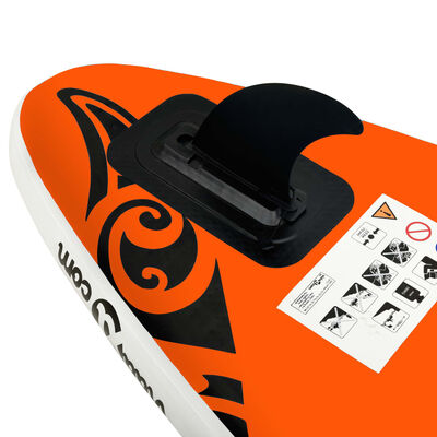 vidaXL Oppblåsbart padlebrettsett 366x76x15 cm oransje