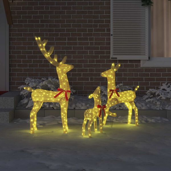 vidaXL Reinsdyrfamilie 3 pcs Varmhvit 68 x 26 x 127 cm stoff